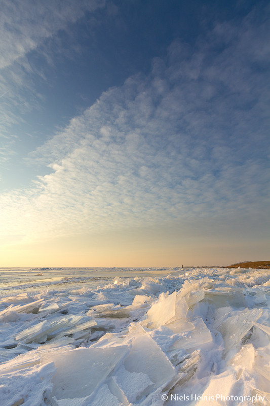 Ice floes along the lake shore - IJsselmeer, The Netherlands